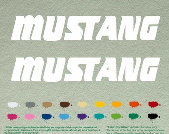 Pair Mustang Compatible restoration boats Decals  Vinyl Stickers Boat Outboard Motor set of 2