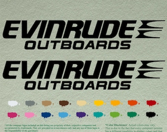 Pair Evinrude Compatible restoration Outboards Decals  Vinyl Stickers Boat Outboard Motor set of 2