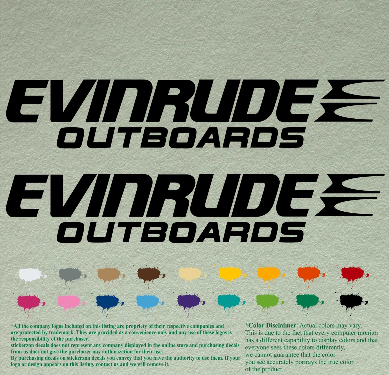 Pair Evinrude Compatible restoration Outboards Decals  Vinyl Stickers Boat Outboard Motor set of 2