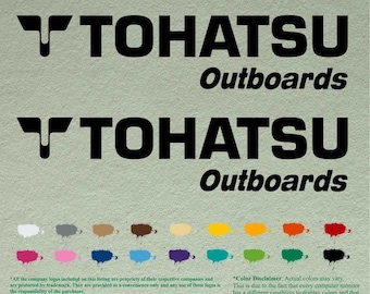Pair of Tohatsu Compatible restoration Boats Outboards Decals Vinyl Stickers Boat Outboard Motor set of 2
