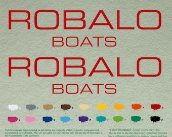 Pair Robalo Compatible restoration Boats Decals  Vinyl Stickers Boat Outboard Motor set of 2
