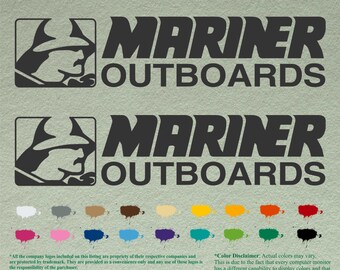 Pair Mariner Compatible restoration Vinyl Decals set of 2