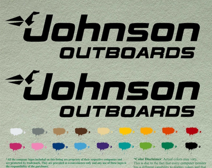 Johnson Outboard Boat Motor Decals Stickers Graphics. 2 Piece Etsy