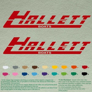 Paar Hallett-compatibele restauratie boten stickers vinyl stickers boot buitenboordmotor set van 2 stuks