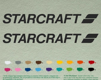 Pair Starcraft compatible restoration Decals  Vinyl Stickers Boat Outboard Motor set of 2