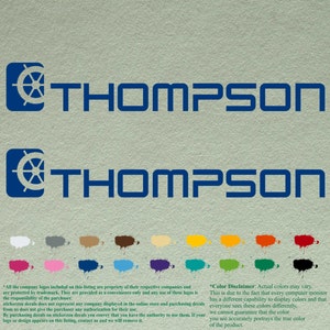 Paar Thompson-compatibele restauratiestickers Vinylstickers Boot buitenboordmotor set van 2 stuks
