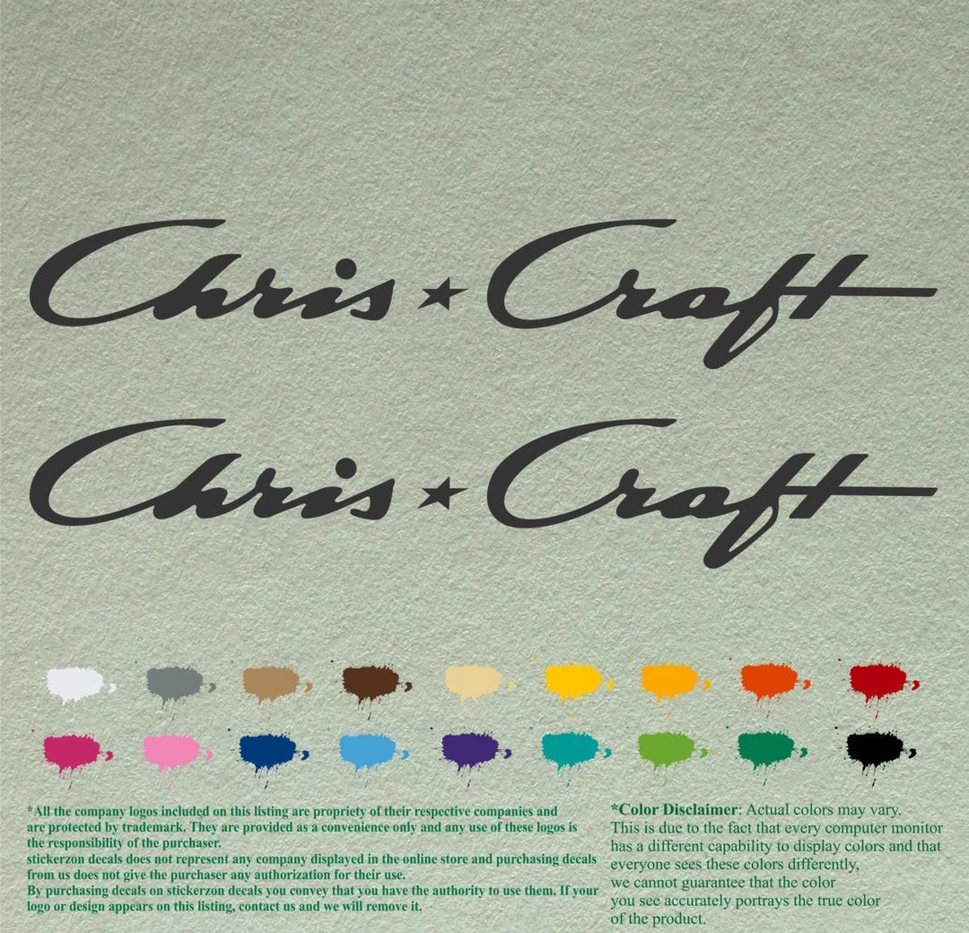 Pair Chris Craft Compatible Restoration Decals Vinyl Stickers Boat ...