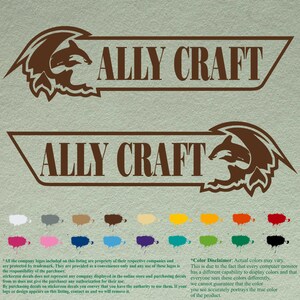 Paar Ally Craft-compatibele restauratiestickers Vinylstickers Boot buitenboordmotor set van 2 stuks
