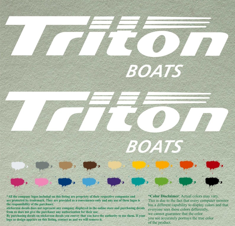 Pair Triton Boats Decals Vinyl Stickers Boat Outboard Motor Etsy