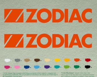 Pair Zodiac Compatible restoration Decals Vinyl Stickers Boat Outboard Motor set of 2