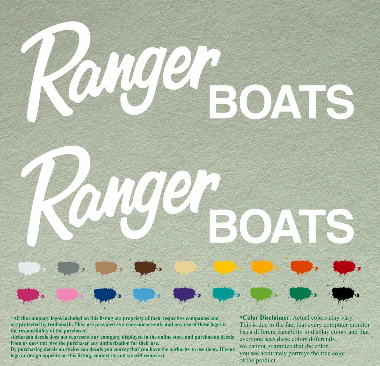 Pair Ranger Boats Decals Vinyl Stickers Boat Outboard Motor Etsy