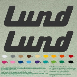 Paar Lund Retro Vintage Compatibele restauratie Aftermarket-stickers Vinylstickers Boot buitenboordmotor set van 2