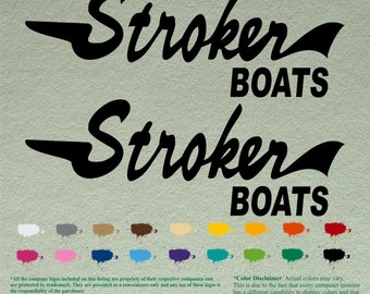 Pair Stroker Compatible restoration Boats Decals  Vinyl Stickers Boat Outboard Motor set of 2