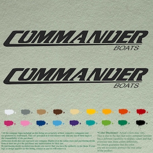 Paar commandant compatibele restauratie boten stickers vinyl stickers boot buitenboordmotor set van 2
