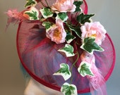 Fascinator ~ Lovebirds ~ Unique, handmade headwear ~ Romantic wedding ~ Pretty pink bridal hair accessory ~ Day at the races ~ So in love