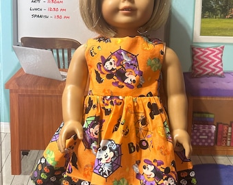 Halloween Mickey and Minnie dress for an American Girl Doll