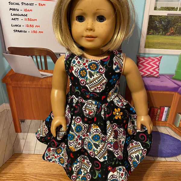 Mexican sugar skull dress for an American Girl Doll