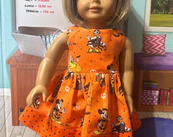 Halloween Mickey and Minnie dress for an American Girl Doll