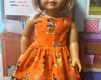 Halloween Mickey and Minnie dress for an American Girl Doll
