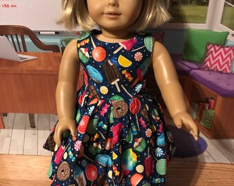 Sweet treats dress for an American Girl Doll
