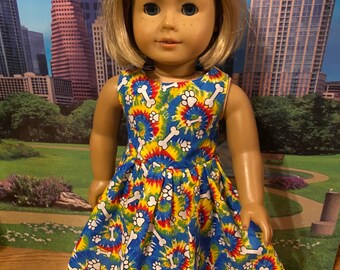 Tie dye dress for an American Girl Doll