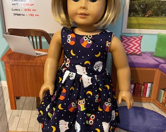 Halloween owl dress for an American Girl Doll