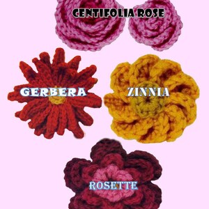 crochet flower pattern flower applique PDF crochet flower easy crochet pattern