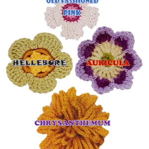 crochet flower pattern flower applique PDF crochet flower easy crochet pattern