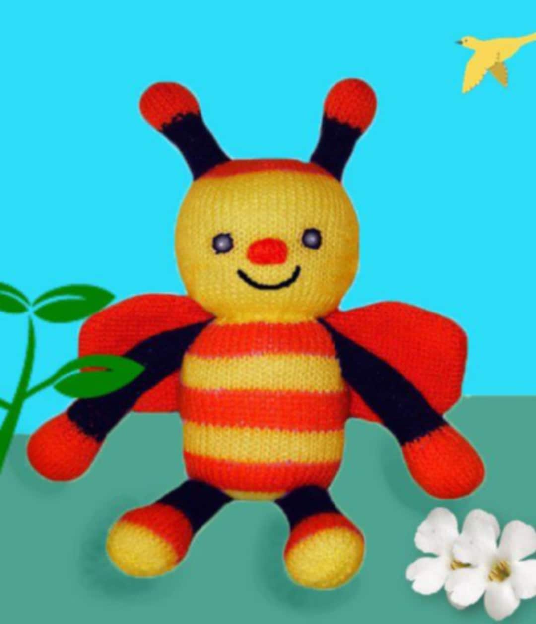 Pattern Bee. Happy Bee Pattern, Easy Knitting Bee,crochet Bee Pattern ...