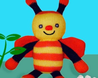 Padrão de abelha. Padrão de abelha feliz, fácil tricô de abelha, padrão de abelha de crochê, padrão de tricô de abelha, padrão animal, padrão de tricô animal,