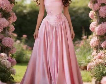 Roze satijnen vintage bruidsmeisjesjurken 2YK Bruidsmeisjesjurken