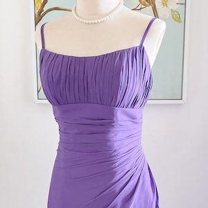 Vintage Purple Chiffon Maxi Dress: Formal Evening Party