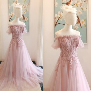 Light pink off the shoulder prom dress sales