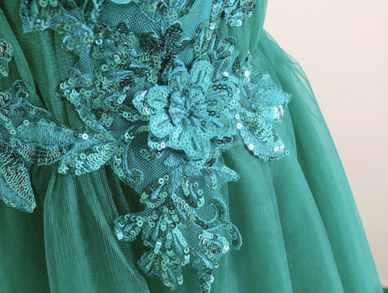 Backless Emerald Green Tulle Prom/Bridesmaid DressForest Etsy