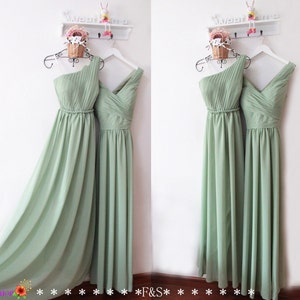 Sage Green Bridesmaid Dresses One Shoulder Sage Green Bridesmaid Dresses Sage Bridesmaid Dresses image 4