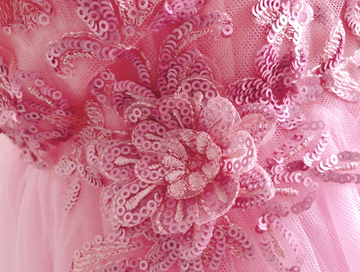 Short Pink Prom Dress Lace Applique Tulle Homecoming Dress