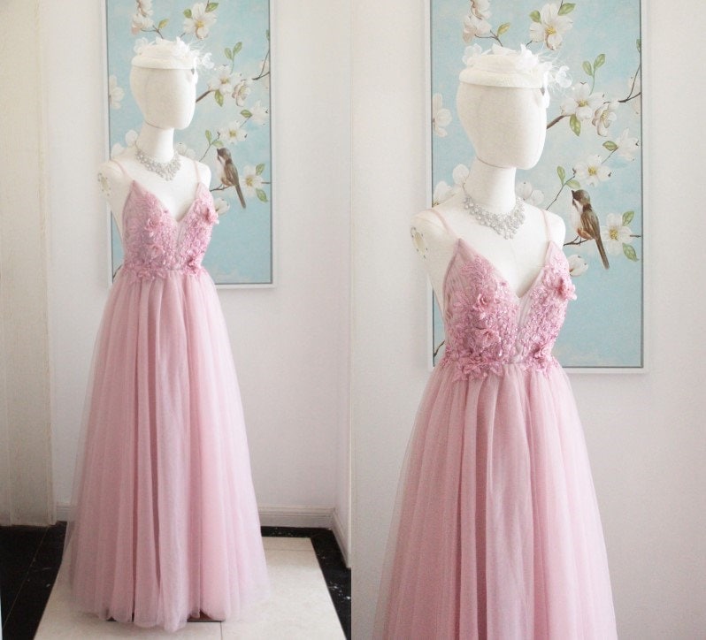 Elegant Blushing Pink Floral Satin Prom Dresses 2023 Ball Gown Square  Neckline Puffy Short Sleeve Backless Floor-Length / Long Formal Dresses