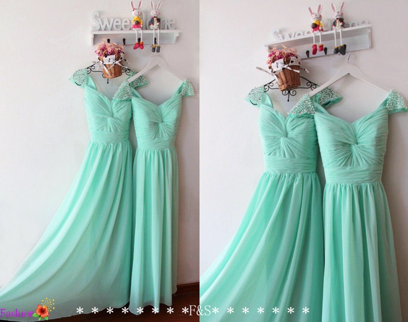 Mint Prom Dress 2015prom Dressesmint Evening Chiffon Etsy