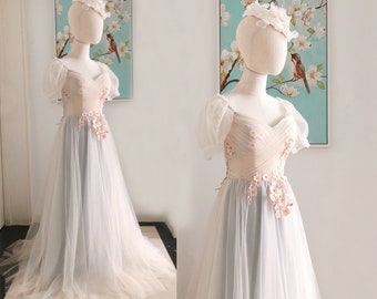 Sweetheart Ausschnitt Brautjungfernkleider mit Ärmeln,Spitzen Tüll Abendkleid mit kurzen Ärmeln,lange tüll Abschlussballkleid