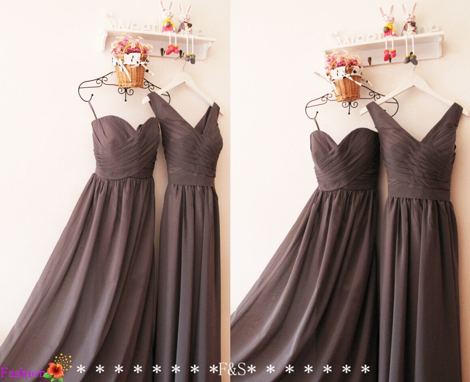 charcoal bridesmaid