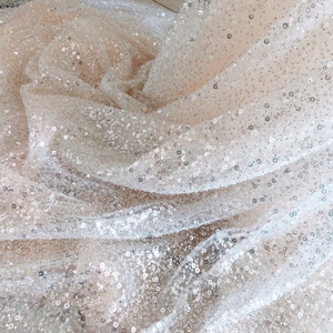 Sparkly Glitter Wedding Dress: Sweetheart Illusion, Sheer Silver
