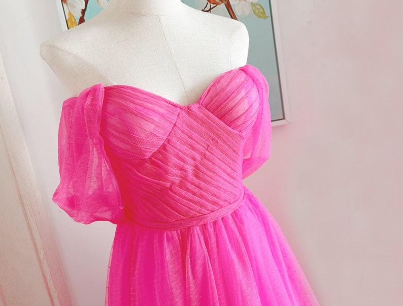 Hot Pink Dresseshot Pink Prom Dresses Cheappink Formal Etsy