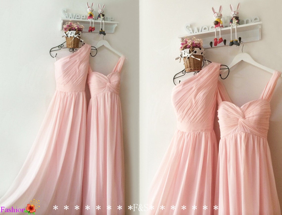 Light Pink Junior Bridesmaid Dresseslong Prom Dresspregnant Etsy