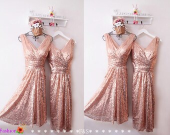 Rose gold short formal clearance dress