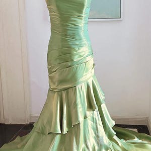 green prom dress vintage 1930s shiny emerald green fairy prom formal evening gowns