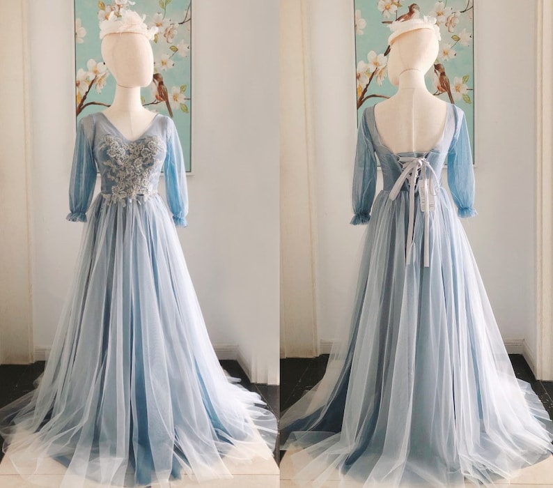 rustic blue gown