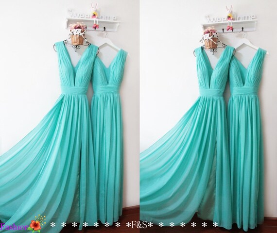 aqua prom dress