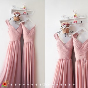 Dusty Pink Bridesmaid Dress Rose Elegant Prom Dress Ruched - Etsy