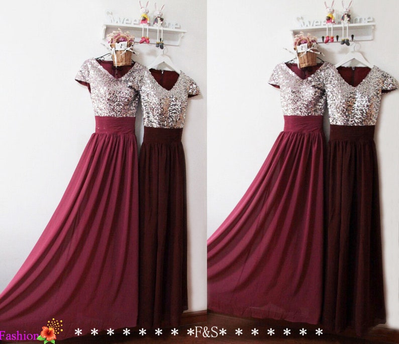 Burgundy Prom Dress Vintage Long Prom Evening Formal Dress image 0