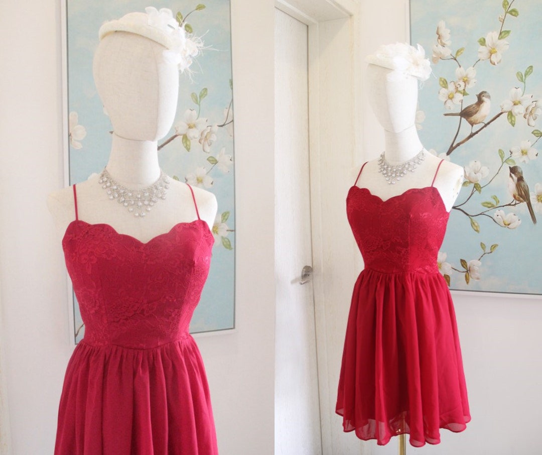 Short Prom Dress Red Short Lace Dress Backless Sexy Etsy